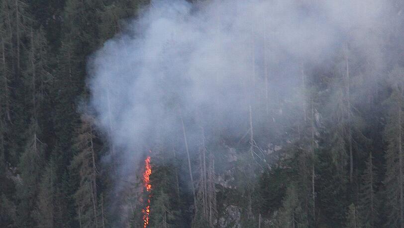 Gefährliche Trockenheit: Wenn sich der Wald entzündet, kann schnell ein Flächenbrand entstehen. Das Foto aus dem August 2013 zeigt einen Waldbrand in der Nähe des Königssees in Berchtesgaden. Gefährliche Trockenheit: Wenn sich der Wald entzündet, kann schnell ein Flächenbrand entstehen. Das Foto aus dem August 2013 zeigt einen Waldbrand in der Nähe des Königssees in Berchtesgaden.