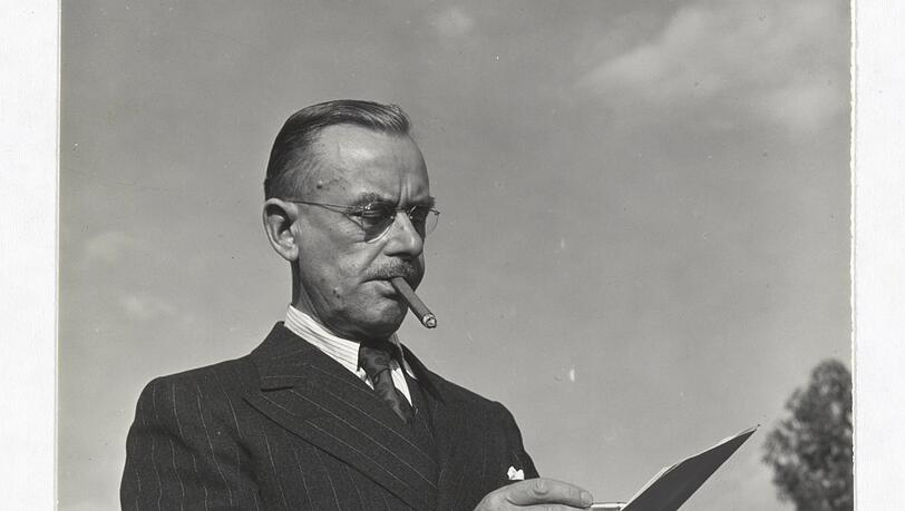 Thomas Mann 1941 im amerikanischen Exil in Pacific Palisades.