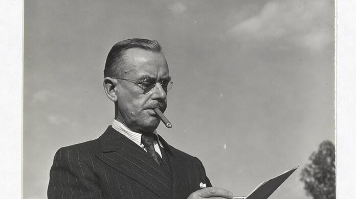 Thomas Mann 1941 im amerikanischen Exil in Pacific Palisades.