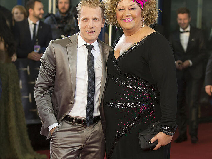 Oliver Pocher und Cindy aus Marzahn bei der Verleihung "Deutscher Fernsehpreis 2014" in Köln