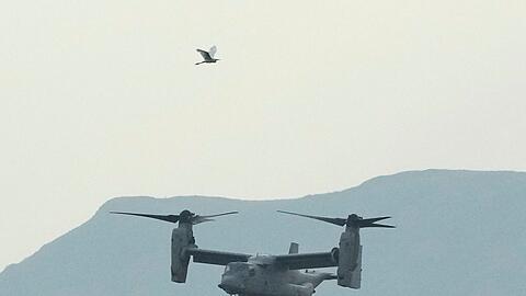 Kipprotor-Wandelflugzeug von Typ OV-22 Osprey des US-Militärs. Ein solches Flugzeug ist in Australien bei einer Übung abgestürzt.