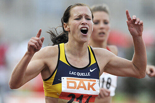 Titel-Hattrick bei den Deutschen Meisterschaften in Nürnberg, aber in Peking nur in der Staffel dabei: 100 m-Sprinterin Verena Sailer von der LAC Quelle Fürth/München.