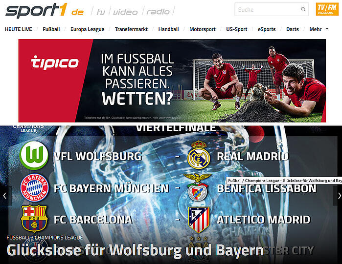 Sport1.de sieht für beide deutsche Teams "Glückslose".