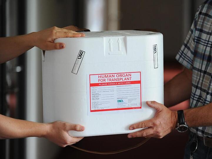 In solchen Organtransportboxen werden Organe zu Empfängern geliefert.