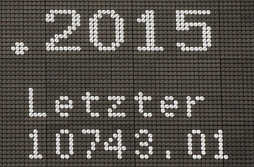 Auch der DAX wurde am 30.12.2015 zum letzten Mal für dieses Jahr gehandelt.