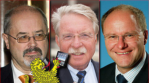 Im Fokus des Obersten Rechnungshofs: Ex-Innenstaatssekretär Jürgen W. Heike (l.), Ex-Umweltminister Otmar Bernhard (m.), CSU-Fraktionsvize Alexander König (r.).