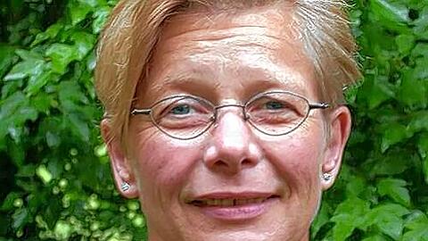 Stand Rede und Antwort: Birgit Buchmüller.