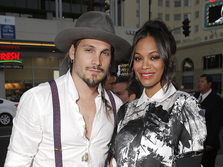Zoe Saldana mit ihrem Ehemann Marco Perego in Los Angeles