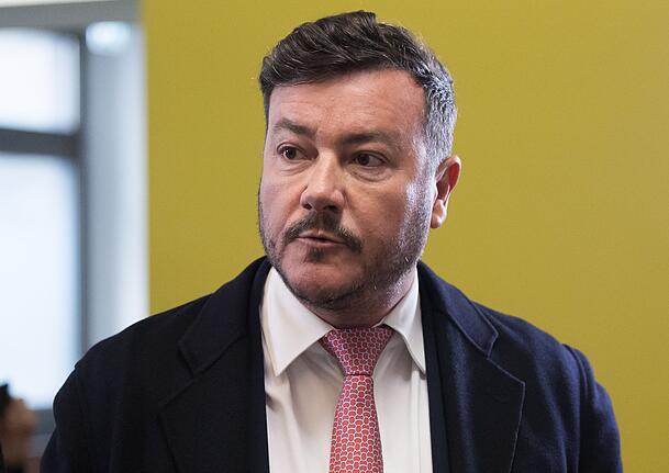 Rene Benko trifft zur Verhandung ein. Rene Benko trifft zur Verhandung ein.