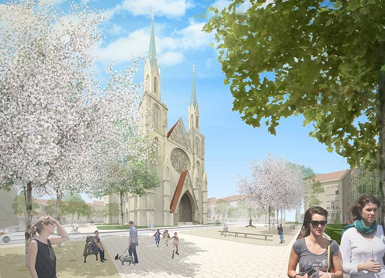 Bald ist er fertig: der St.-Pauls-Platz als idyllisches Ruhefleckerl.