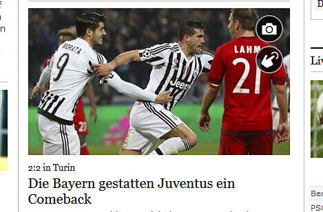Pressestimmen zum 2:2 der Bayern in Turin