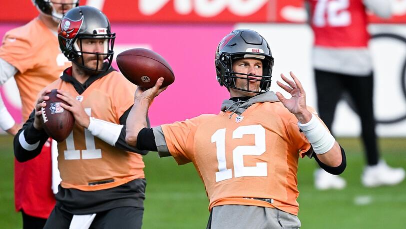 Der GOAT - nicht Gott - beim Training in München: Tom Brady.