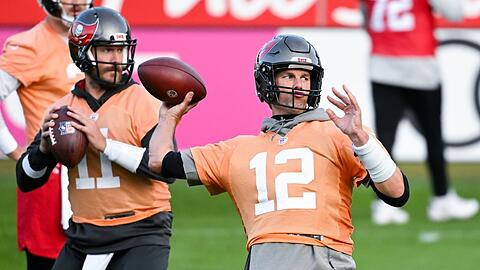 Der GOAT - nicht Gott - beim Training in München: Tom Brady.