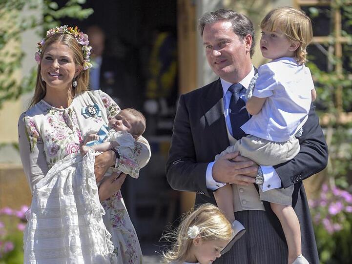 Prinzessin Madeleine und Christopher O'Neill mit ihren Kindern Prinzessin Leonore, Prinz Nicolas und Prinzessin Adrienne.