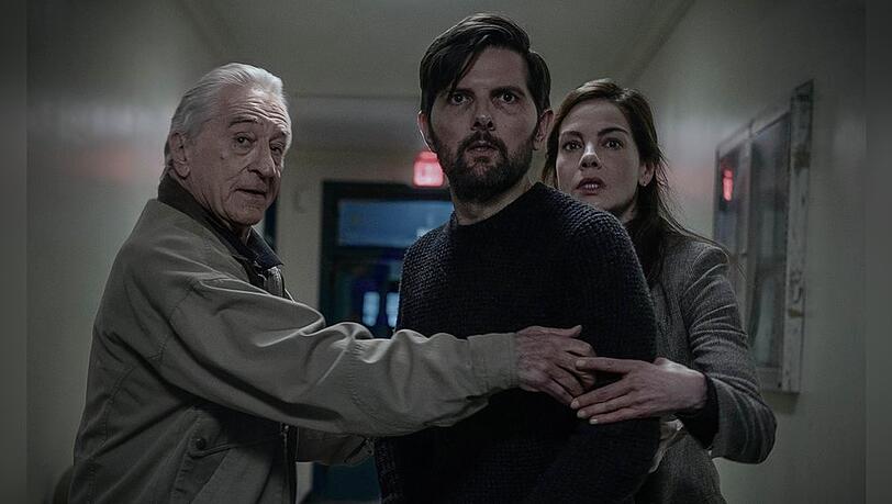 Robert De Niro, Adam Scott und Michelle Monaghan in "The Whisper Man".