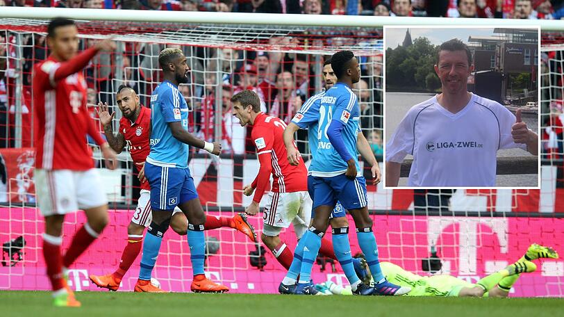 "Irgendwann müssen sie einfach mal absteigen", sagt Nico Patschinski im AZ-Interview. Hier das letzte Aufeinandertreffen mit dem FC Bayern - der Hamburger SV verlor mit 0:8.