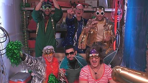"Promi Big Brother": Die Vorfreude auf das Finale teilen Jimi Blue Ochsenknecht, Michael Naseband, Andrej Mangold, Laura Blond, Harald Glööckler und Erik Satansbratan.