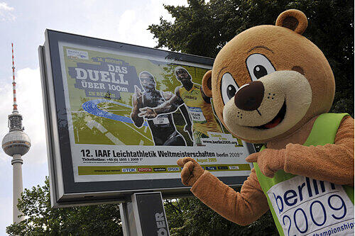 Maskottchen Berlino: Die Leichtathletik-WM findet vom 15. - 23. August in der Hauptstadt statt