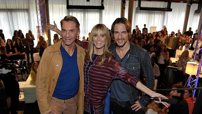 Heidi Klum und ihre beiden Jury-Kollegen Wolfgang Joop (links) und Thomas Hayo Heidi Klum und ihre beiden Jury-Kollegen Wolfgang Joop (links) und Thomas Hayo