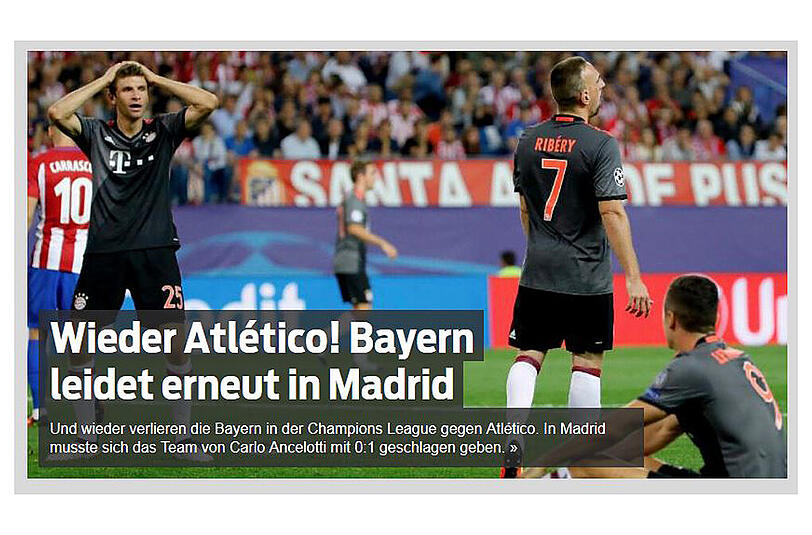Lesen Sie hier weitere Pressestimmen zur 0:1-Niederlage des FC Bayern gegen Atlético Madrid.