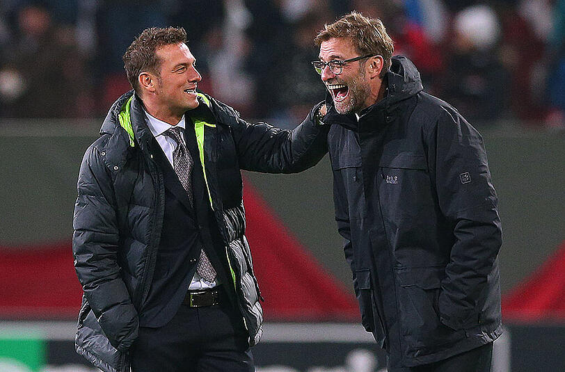 Hatten gut lachen: Die Trainer-Kollegen Markus Weinzierl und Jürgen Klopp.