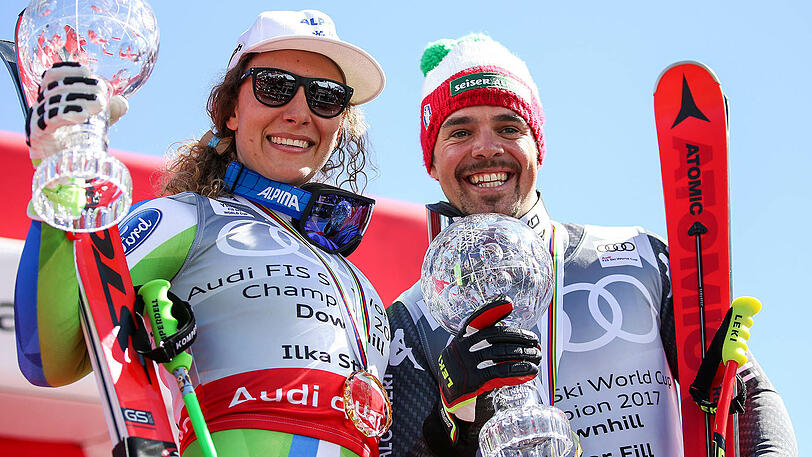 Ilka Stuhec (Slowenien) und Peter Fill (Italien).