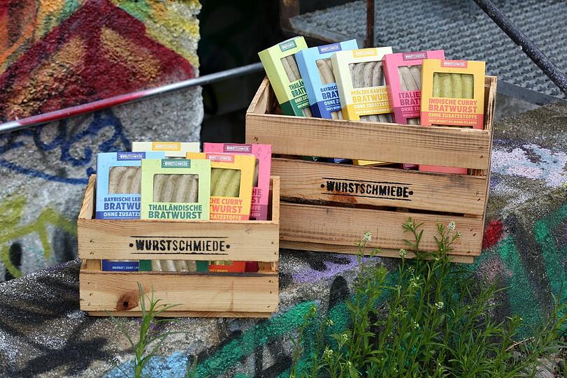 Die fünf bunten Wurstsorten.