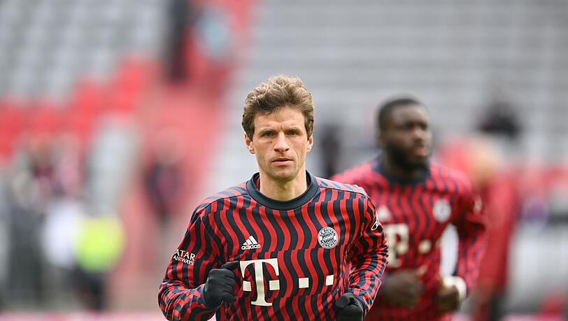Bayerns Thomas Müller vor Beginn der Partie.