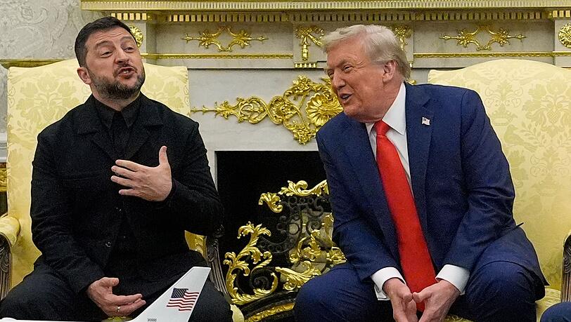 Selenskyj und Trump sprachen gemeinsam vor Journalisten.