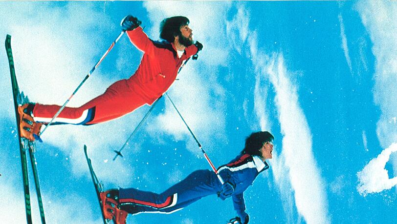 Flugszene von 1978: Fuzzy Garhammer (links) und sein Bruder Franz, Pioniere des Trickski-Fahrens. Flugszene von 1978: Fuzzy Garhammer (links) und sein Bruder Franz, Pioniere des Trickski-Fahrens.