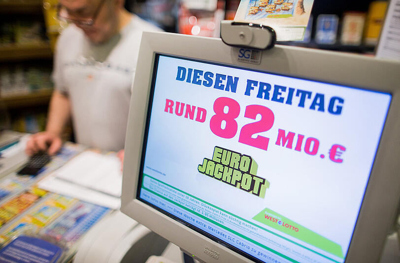 Chance auf einen Rekordgewinn: Im Eurojackpot ist die Gewinnsumme auf 82 Millionen Euro angewachsen.