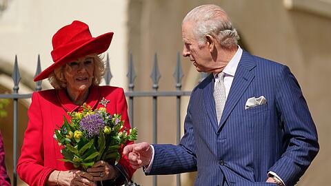 K&ouml;nig Charles III. und K&ouml;nigin Camilla nehmen am Ostergottesdienst teil.
