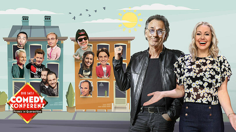 Hugo Egon Balder und Ruth Moschner moderieren "Promis in Quarantäne" live aus dem Studio.