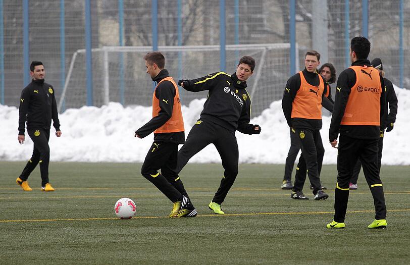 Die Dortmunder auf dem Trainingsgelände des TSV 1860 München