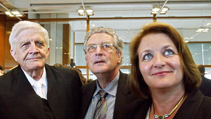 Gerhart Baum (Mitte) mit seinen Weggefährten Burkhard Hirsch und Sabine Leutheusser-Schnarrenberger. (Archivbild)