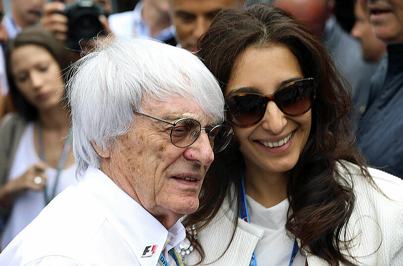 Bernie Ecclestone und Ehefrau Fabiana Flosi beim Großen Preis von Monaco im Mai 2014.