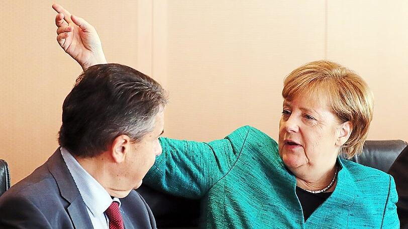 Entspannt: Bundeskanzlerin Angela Merkel und Bundesaußenminister Sigmar Gabriel am vergangenen Mittwoch.