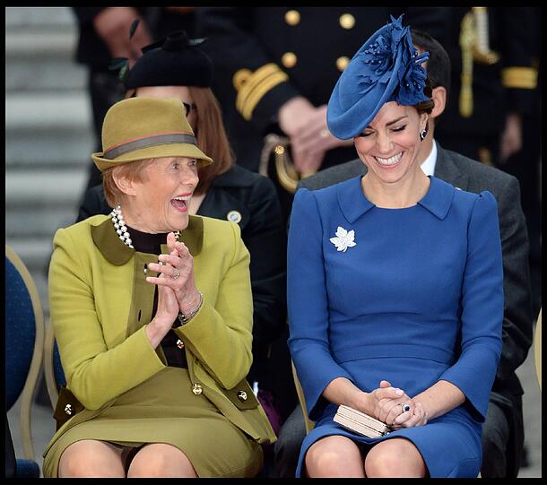 Sie hat Spaß: Herzogin Kate bei der Willkommenszeremonie in Victoria.