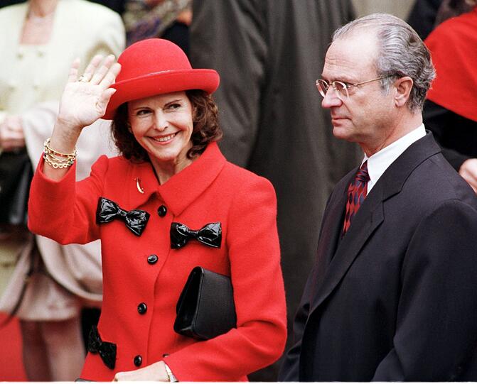 Gemeinsam in Osnabrück: Silvia und Carl Gustaf am 26. Oktober 1998.