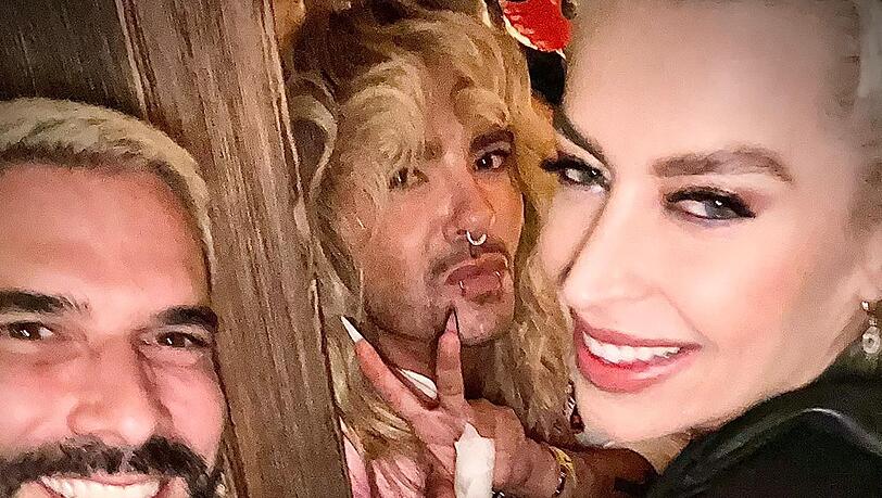 Verena Kerth und Marc Terenzi plauderten mit Bill Kaulitz in Käfers Wiesn-Schänke