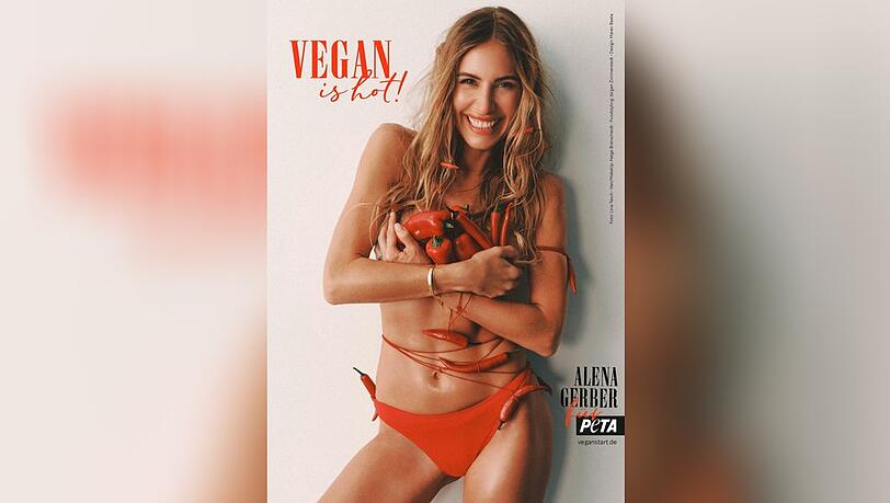 Alena Gerber posiert f&uuml;r die neue Kampagne der Tierschutzorganisation PETA.