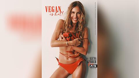 Alena Gerber posiert f&uuml;r die neue Kampagne der Tierschutzorganisation PETA.