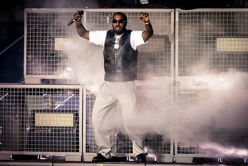 Rapper Reezy bei einem Auftritt 2024 in Geiselwind