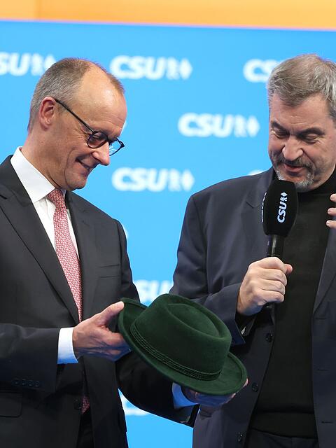 Die Chefs von CDU und CSU besuchen regelm&auml;&szlig;ig die Parteitage der Schwesterparteien. (Archivbild)
