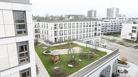 Sogar ein Spielplatz befindet sich auf dem Dach des Perlach Plaza.