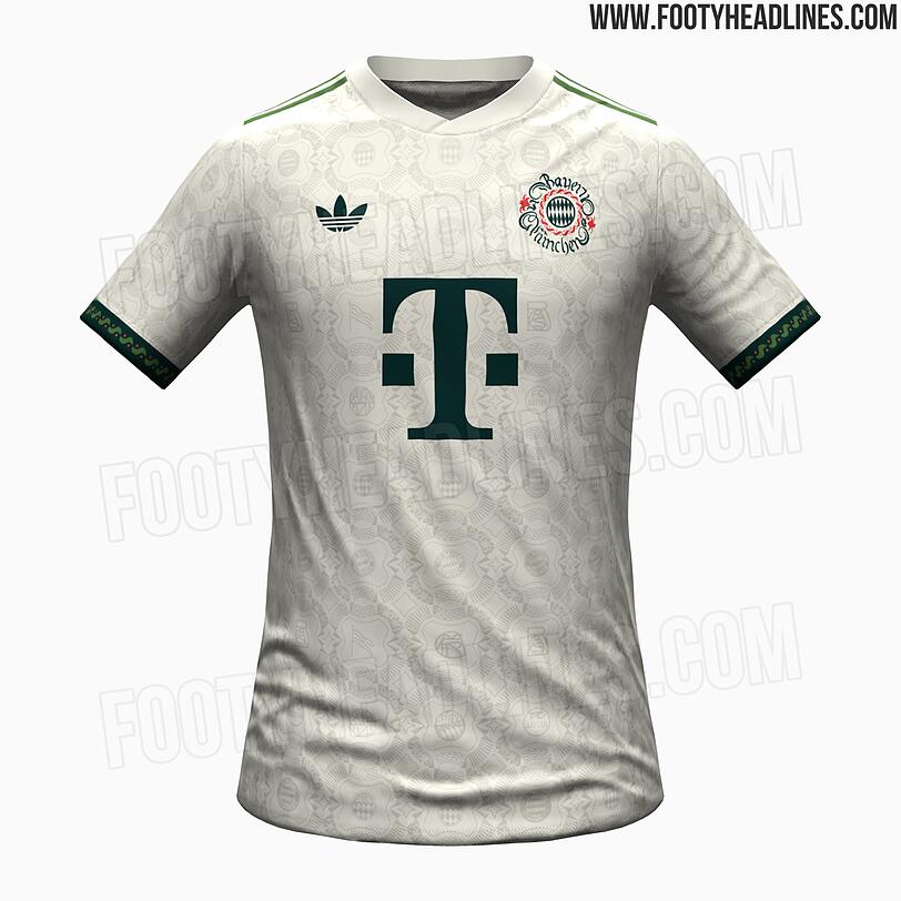 So sieht laut der Plattform "footyheadlines" das diesjährige Wiesn-Trikot des FC Bayern aus.