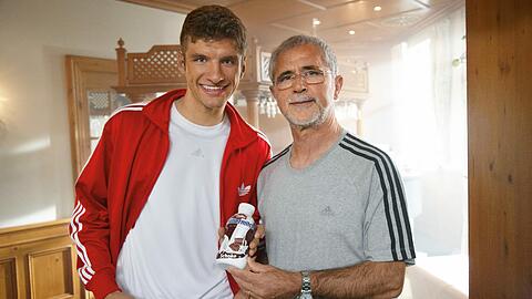 Bayern-Bomber: Thomas Müller (l.) und sein Idol Gerd