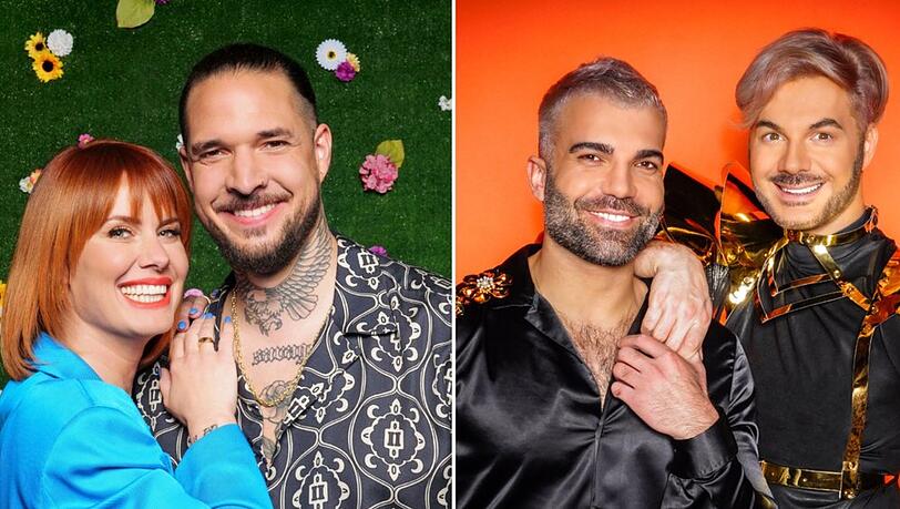 Pia Tillmann und Zico Banach nahmen 2023 am "Sommerhaus der Stars" teil, Rafi Rachek und Sam Dylan ein Jahr später.