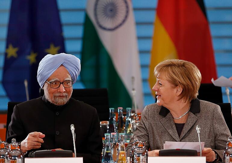 Angela Merkel und Indiens Premierminister Manmohan Singh im Kanzleramt