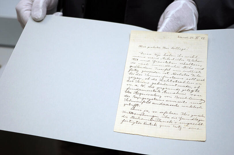 Ein Brief, den Albert Einstein am 25. Juni 1913 an den österreichischen Physiker Ernst Mach schrieb.